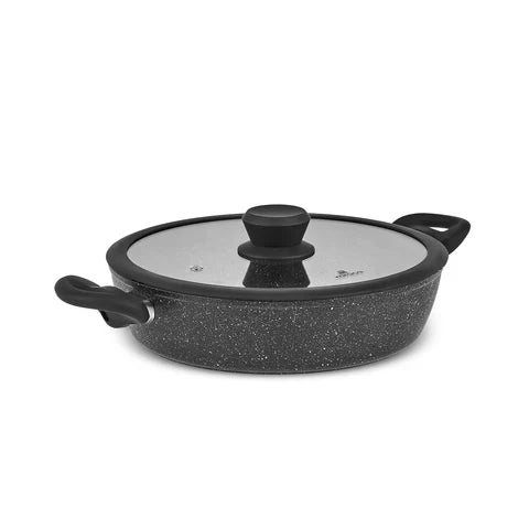 Karaca Nebula – Set De Batterie de Cuisine 7 Pièces, Granité, Induction, Noir