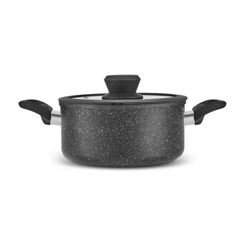 Karaca Nebula – Set De Batterie de Cuisine 7 Pièces, Granité, Induction, Noir
