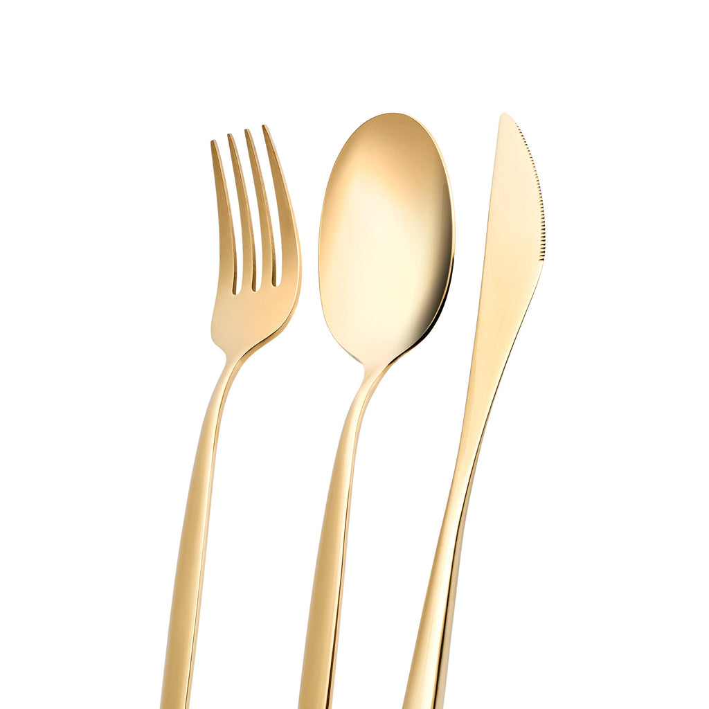 Karaca Lizbon Ensemble de Couverts 30 Pièces pour 6 Personnes – Doré