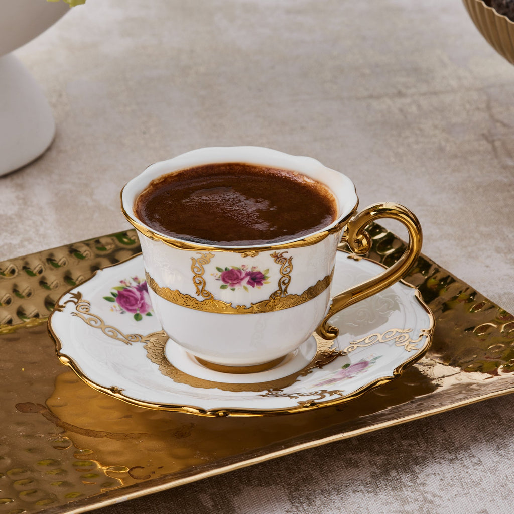 Ensemble de Tasses à Café Karaca Royal Bone Elizabeth pour 6 Personnes, 90 ml
