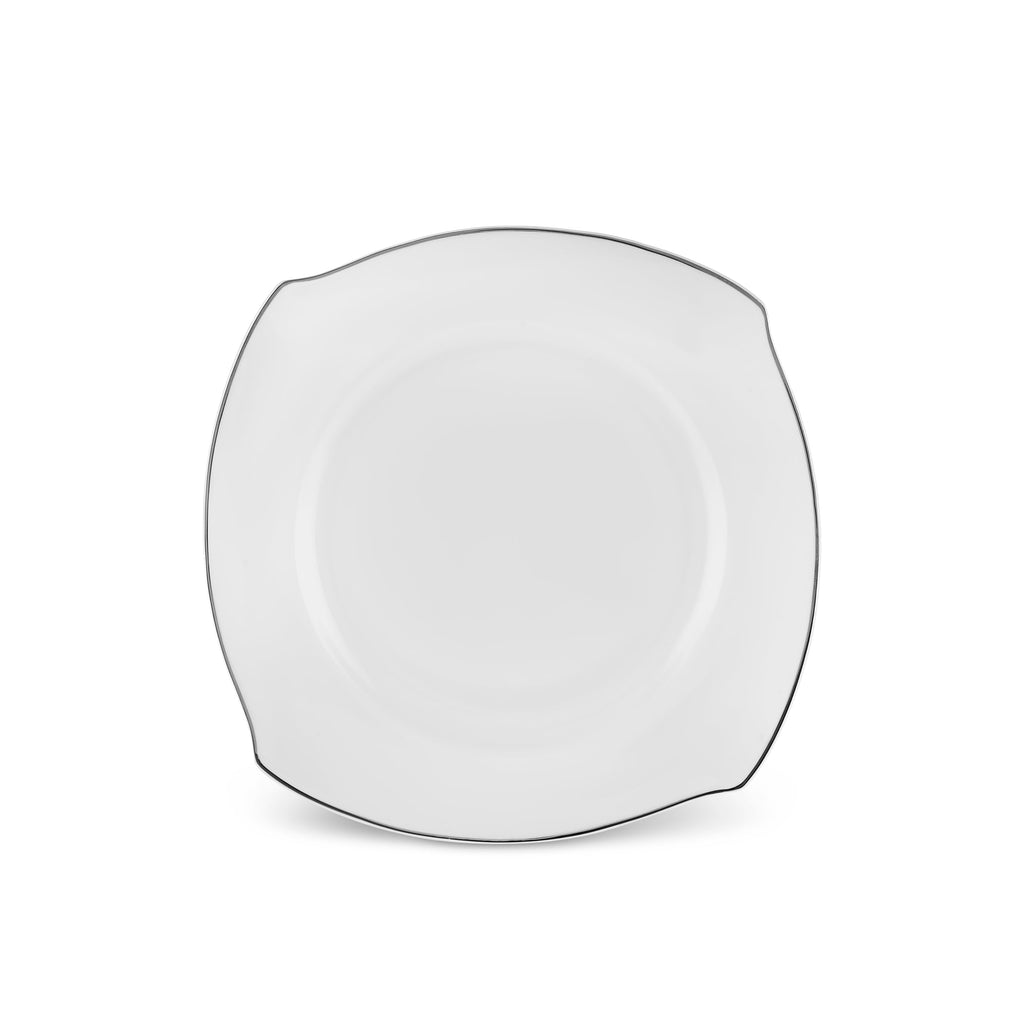 Karaca Square Bone Eterno Service de Table 53 pièces pour 12 personnes Platine
