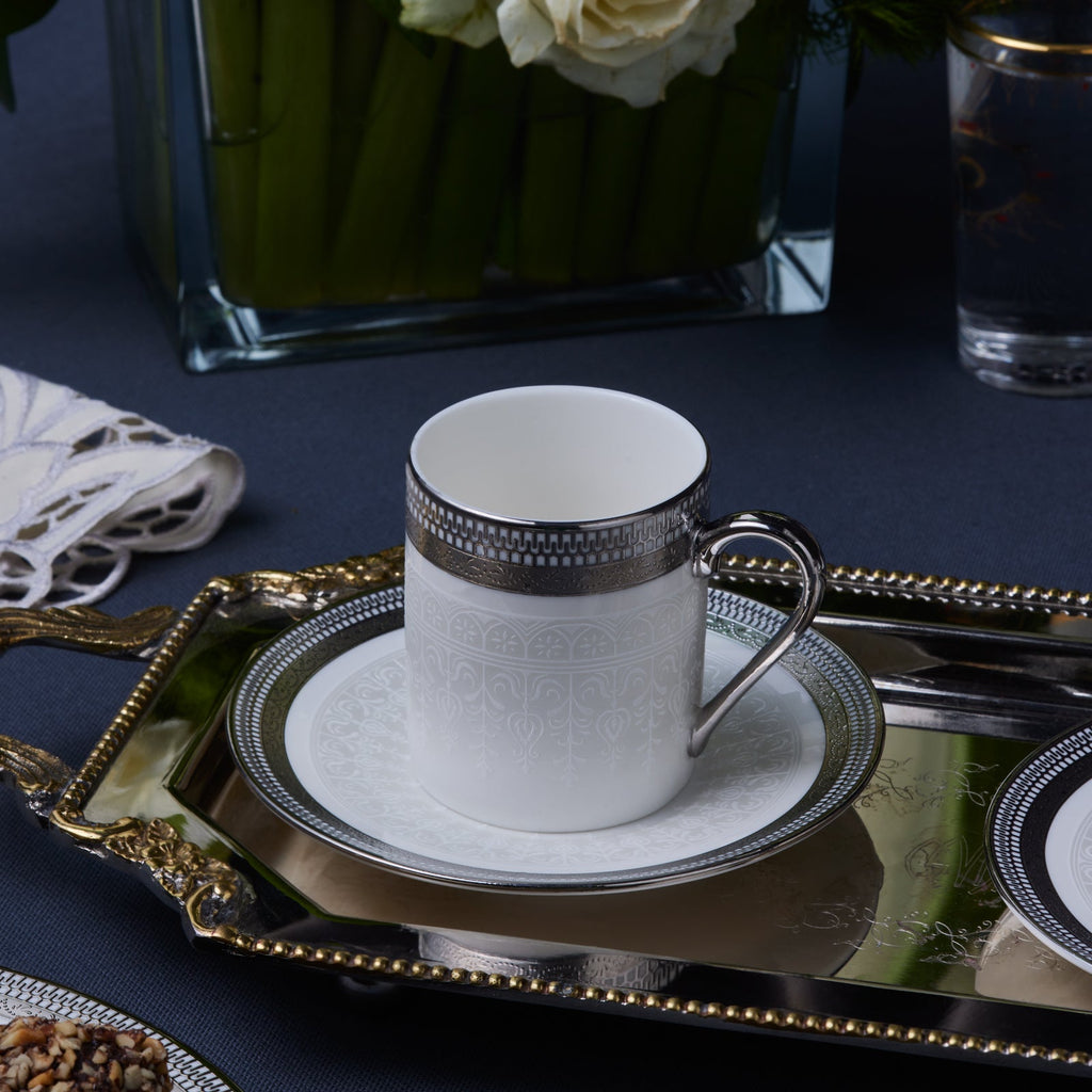 Ensemble de Tasses à Café Karaca Royal Bone Kate pour 6 Personnes, 90 ml
