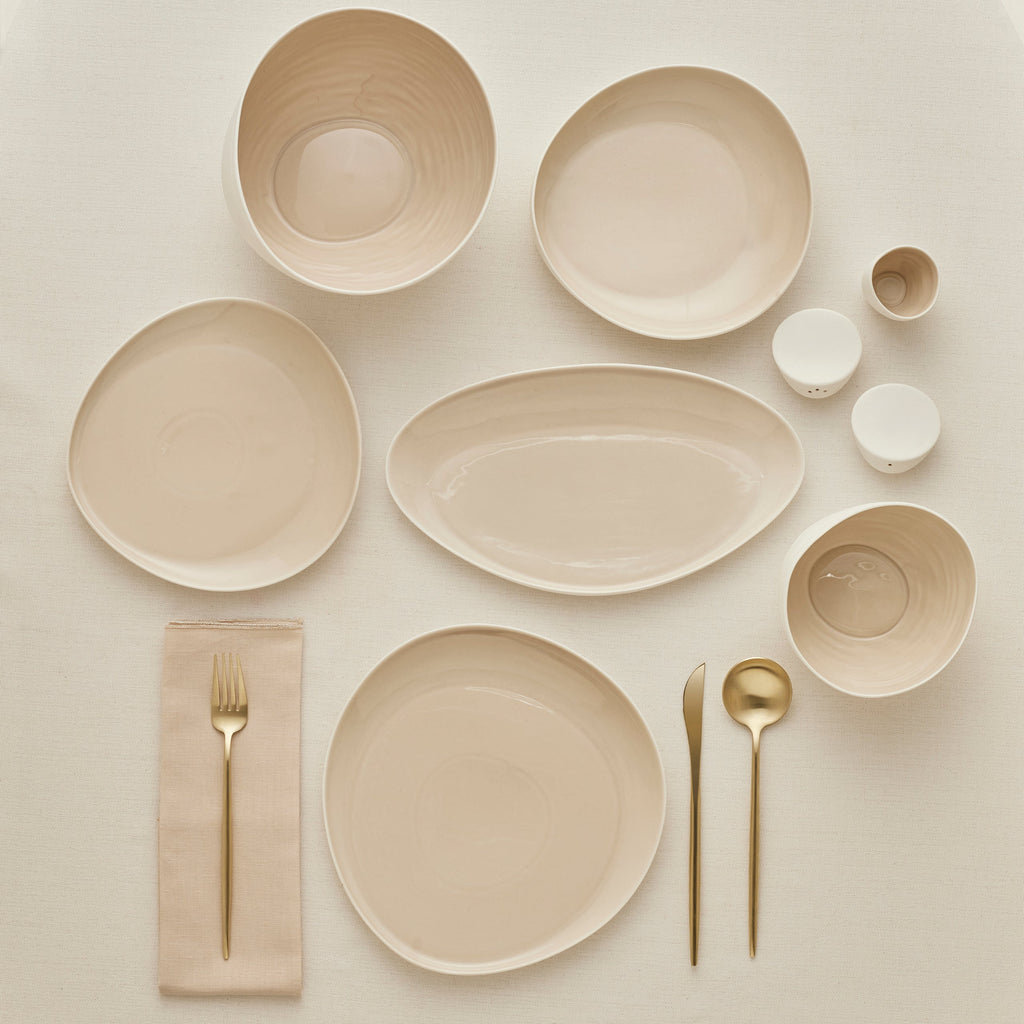 Karaca Earth Collection Rise Service de Table 55 Pièces pour 12 Personnes, Cream