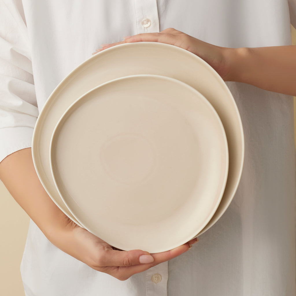Karaca Earth Collection Rise Service de Table 55 Pièces pour 12 Personnes, Cream