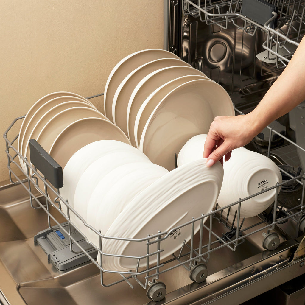 Karaca Earth Collection Rise Service de Table 55 Pièces pour 12 Personnes, Cream