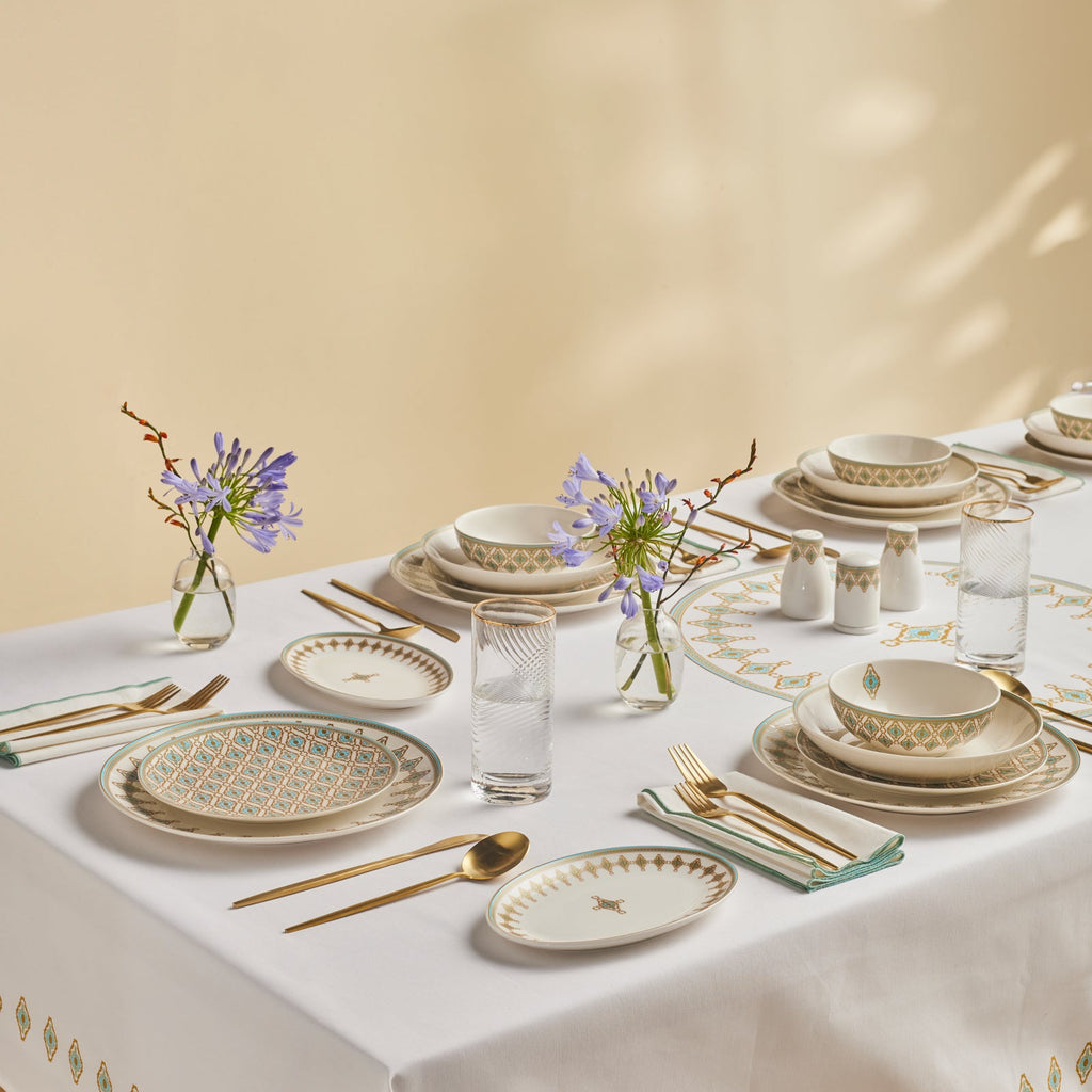 Karaca Forever Bone Dorothy, Service de Vaisselle 53 pièces pour 12 personnes