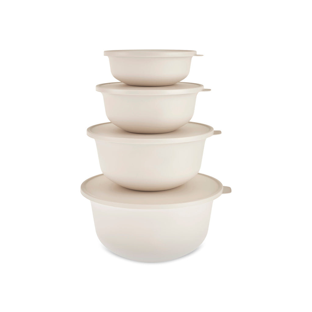 Karaca Forbs Set de 4 récipients de rangement 2 en 1, crème