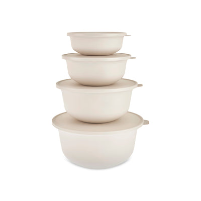 Karaca Forbs Set de 4 récipients de rangement 2 en 1, crème