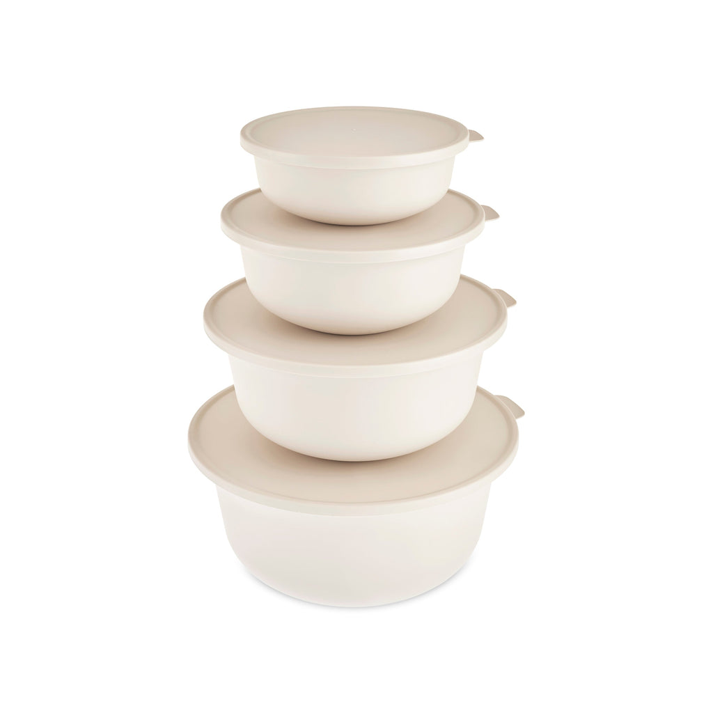 Karaca Forbs Set de 4 récipients de rangement 2 en 1, crème
