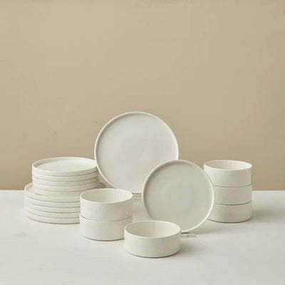 Karaca Salvare Diamond Service De Table 18 Pièces En Bone China Pour 6 Personnes, Blanc