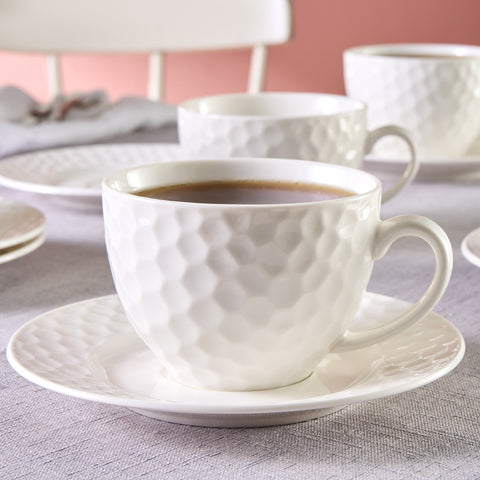 Service à thé Karaca Nora Embossed pour 6 personnes, 220 ml