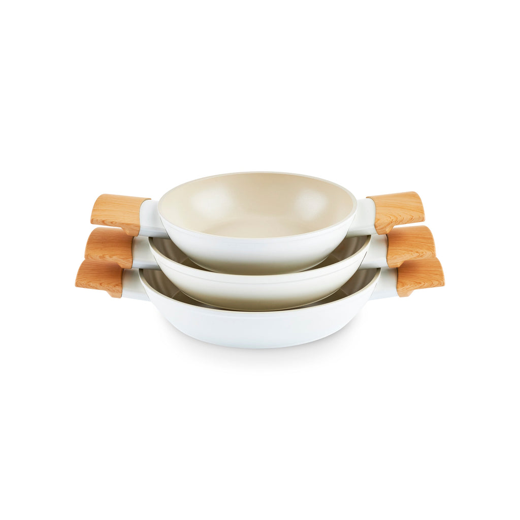 Karaca Swiss Crystal Almond, Set de 6 Casseroles Basses, Induction