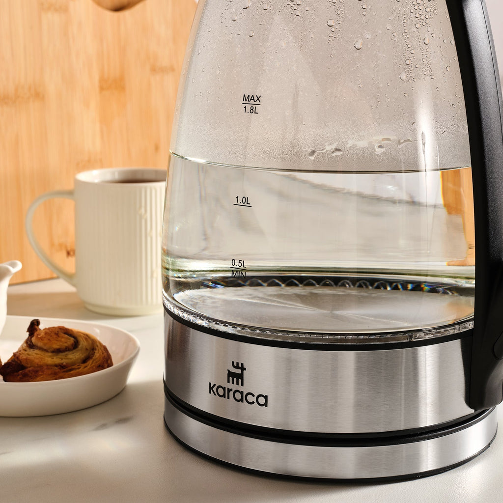 Karaca Glacia Bouilloire En Verre, 2200W, 1,8L, Transparent