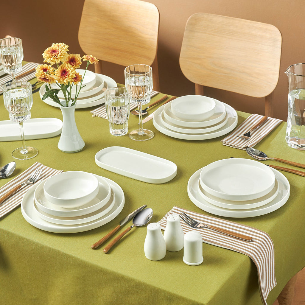 Karaca Stream Bone Sirius Service De Table 53 Pièces 12 Personnes Blanc
