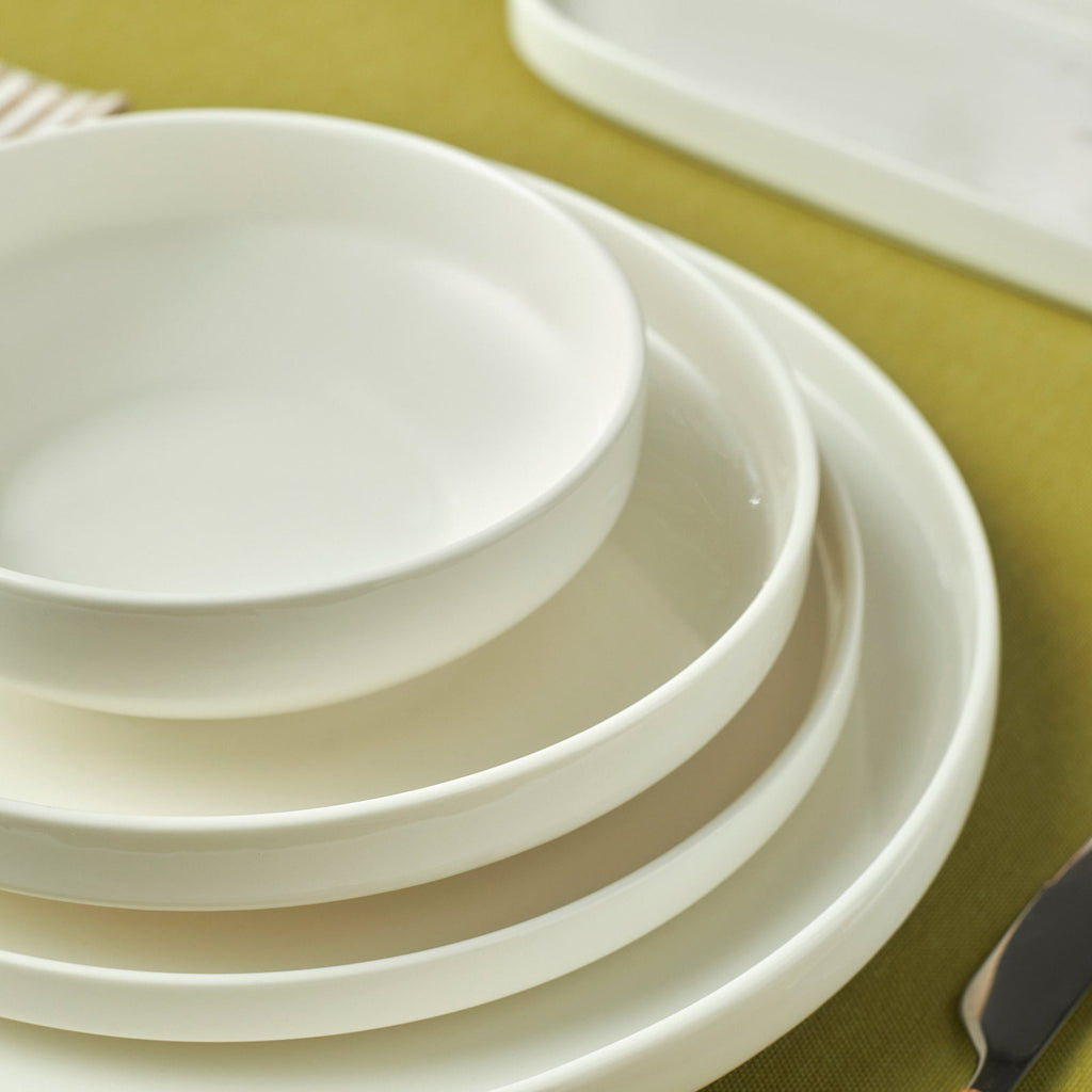 Karaca Stream Bone Sirius Service De Table 53 Pièces 12 Personnes Blanc