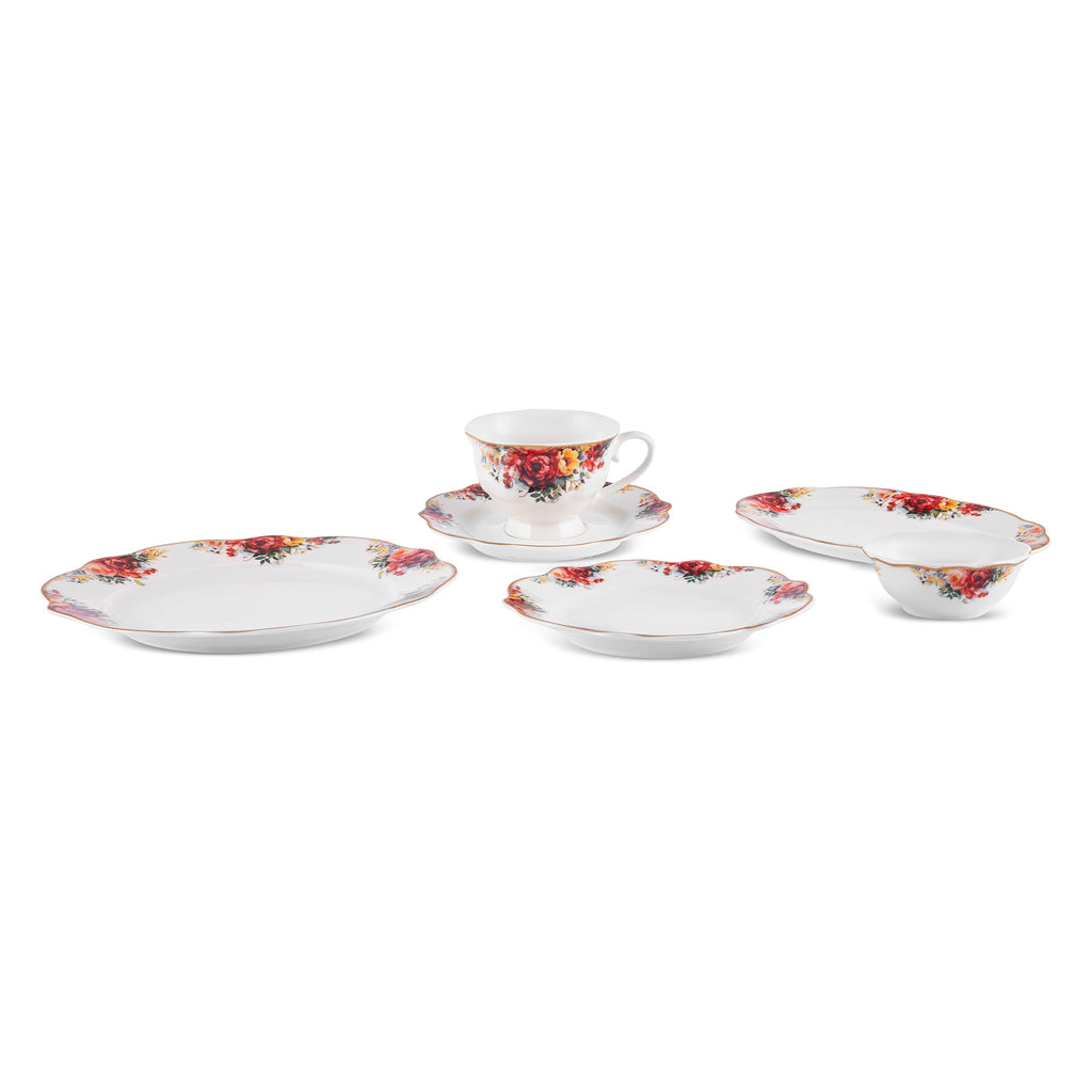 Karaca Forever Bone Amarose Service De Petit-déjeuner 26 Pièces