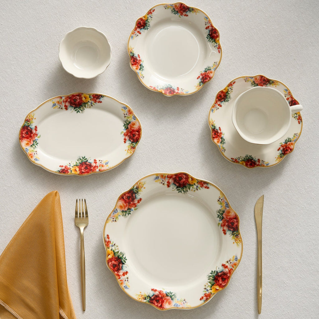 Karaca Forever Bone Amarose Service De Petit-déjeuner 26 Pièces