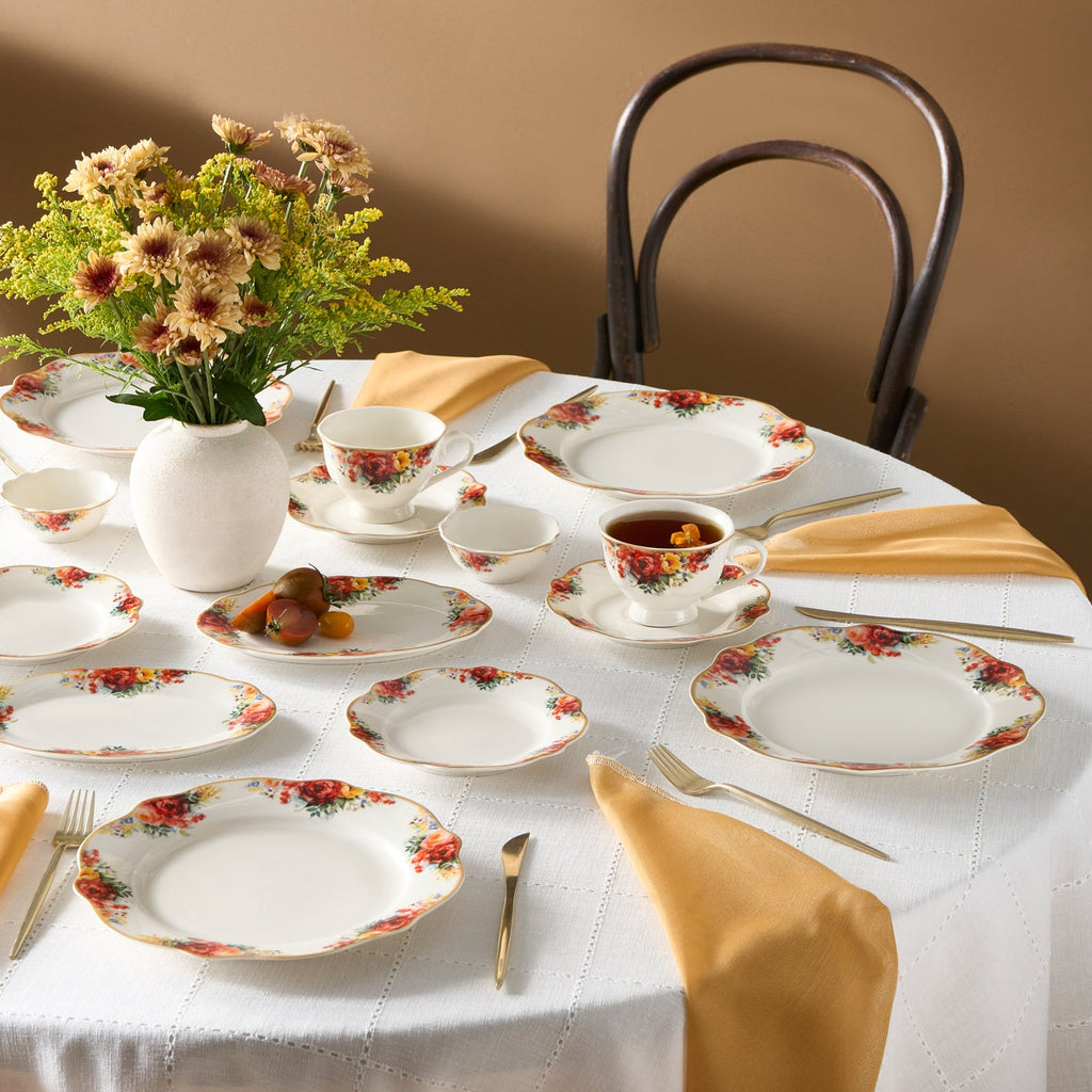 Karaca Forever Bone Amarose Service De Petit-déjeuner 26 Pièces