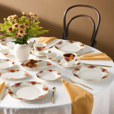Karaca Forever Bone Amarose Service De Petit-déjeuner 26 Pièces