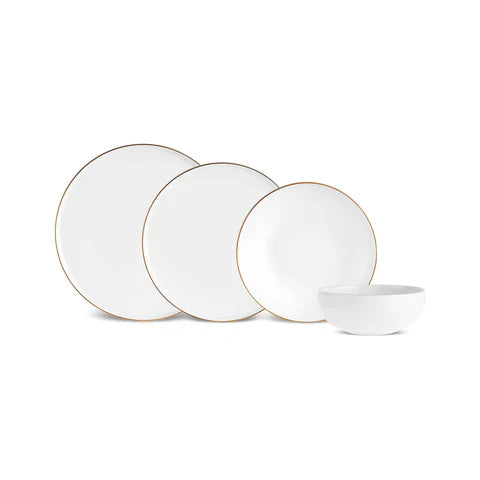 Service de Table Karaca Stream Bone Meridian, 24 Pièces, pour 6 Personnes, Doré
