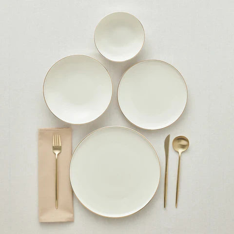 Service de Table Karaca Stream Bone Meridian, 24 Pièces, pour 6 Personnes, Doré