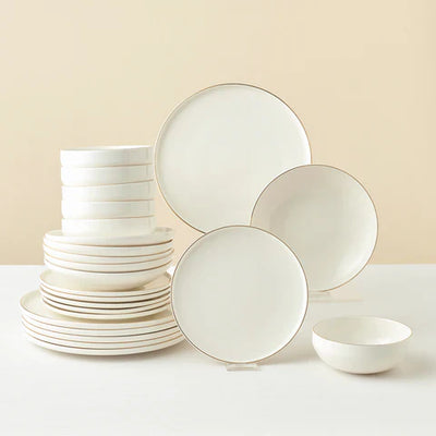 Service de Table Karaca Stream Bone Meridian, 24 Pièces, pour 6 Personnes, Doré