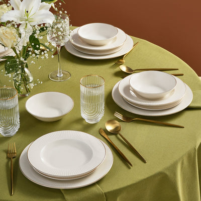 Karaca Stream Bone Massimo Service De Table Doré 24 Pièces