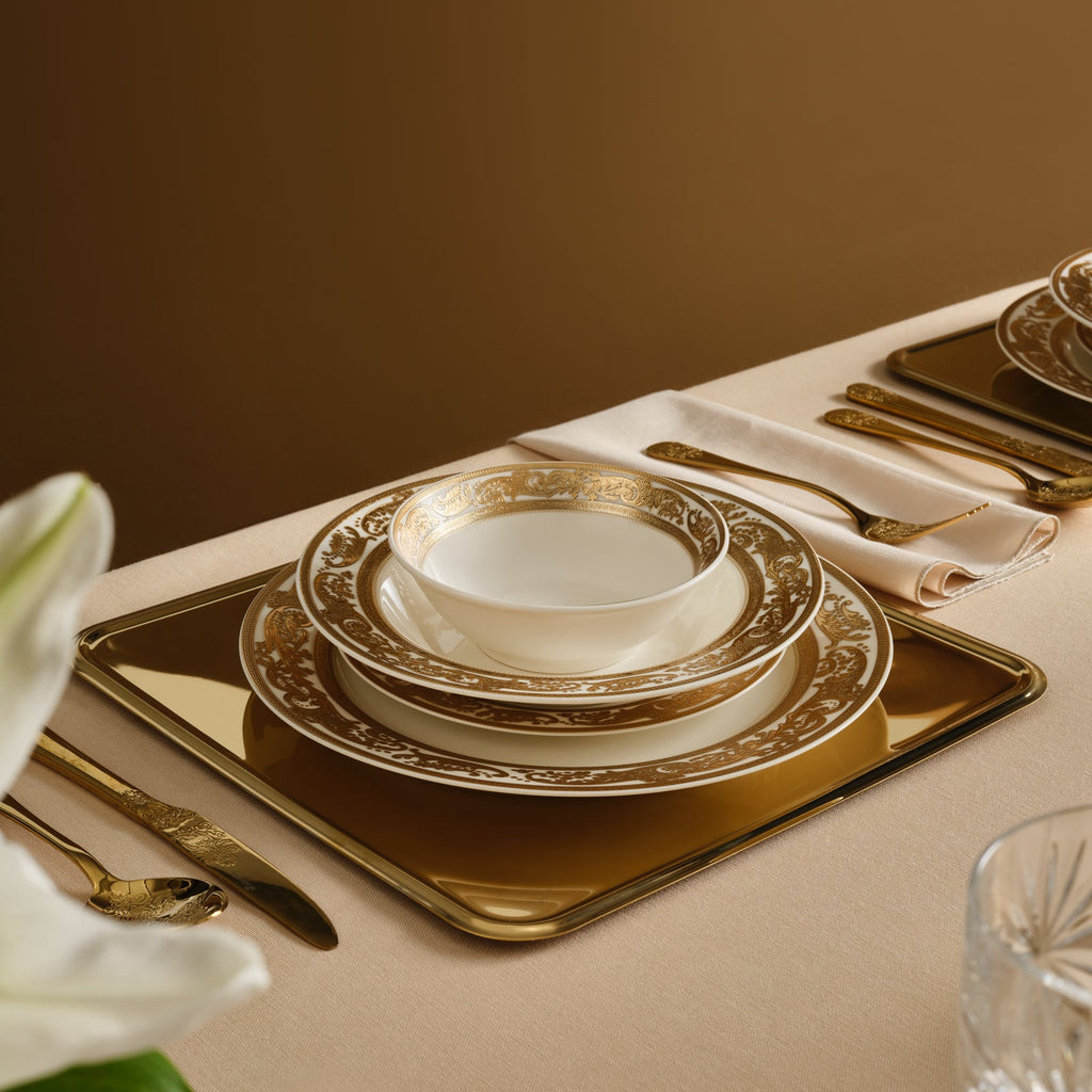 Karaca Elegance Bone Isola Service De Table 24 Pièces Pour 6 Personnes, Multicolore