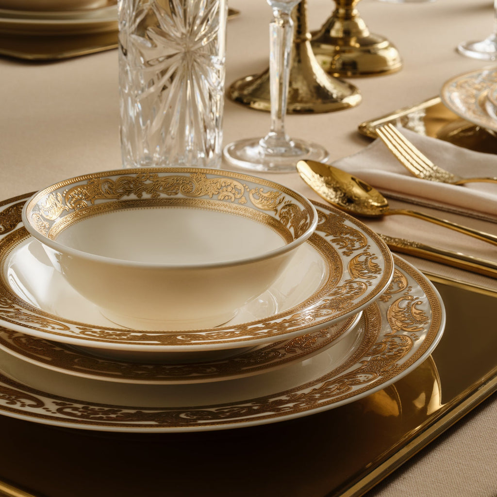 Karaca Elegance Bone Isola Service De Table 24 Pièces Pour 6 Personnes, Multicolore