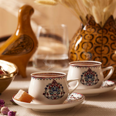Coffret de tasses à café Karaca Nakkaş pour 6 personnes, 100 ml