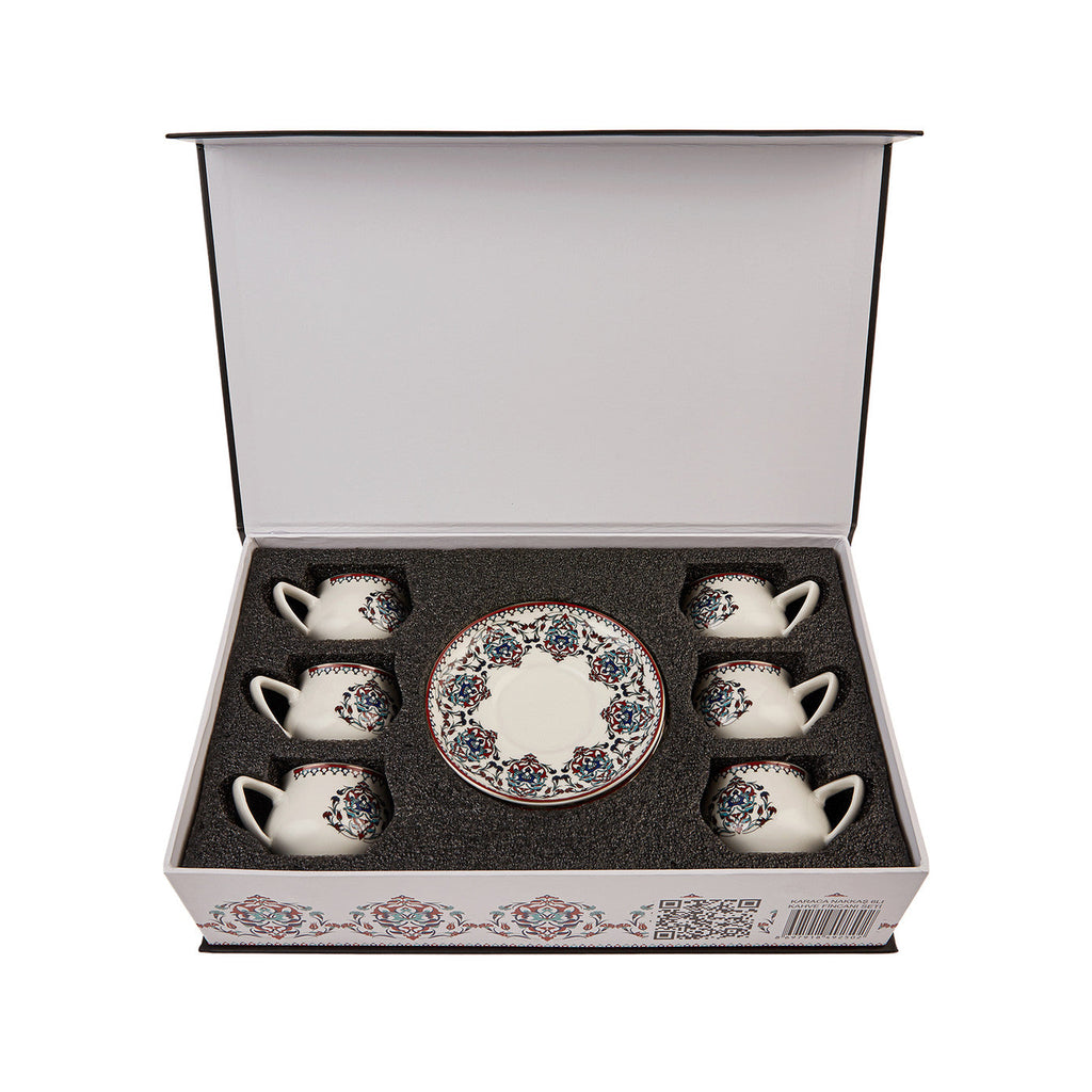 Coffret de tasses à café Karaca Nakkaş pour 6 personnes, 100 ml