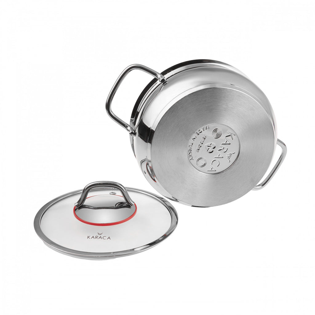 Batterie de cuisine Karaca Emirgan avec la base d’induction en acier, 6 pièces, taille moyenne