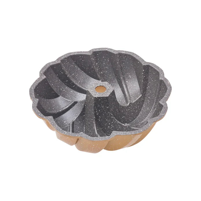 Moule à Gâteau Karaca Tressé en Fonte Dorée, 26 cm