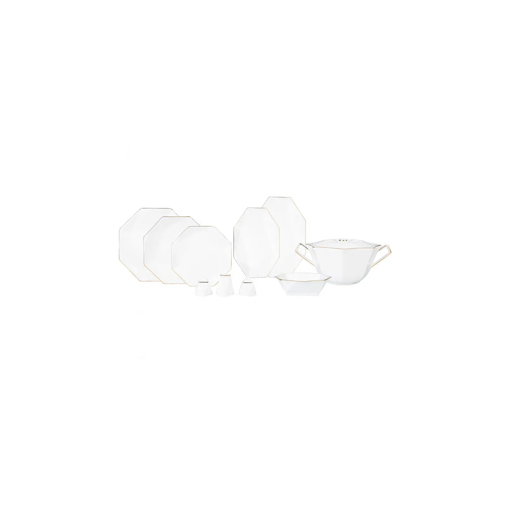 Service de table Karaca Fine Pearl Quarz pour 12 personnes, 62 pièces, doré