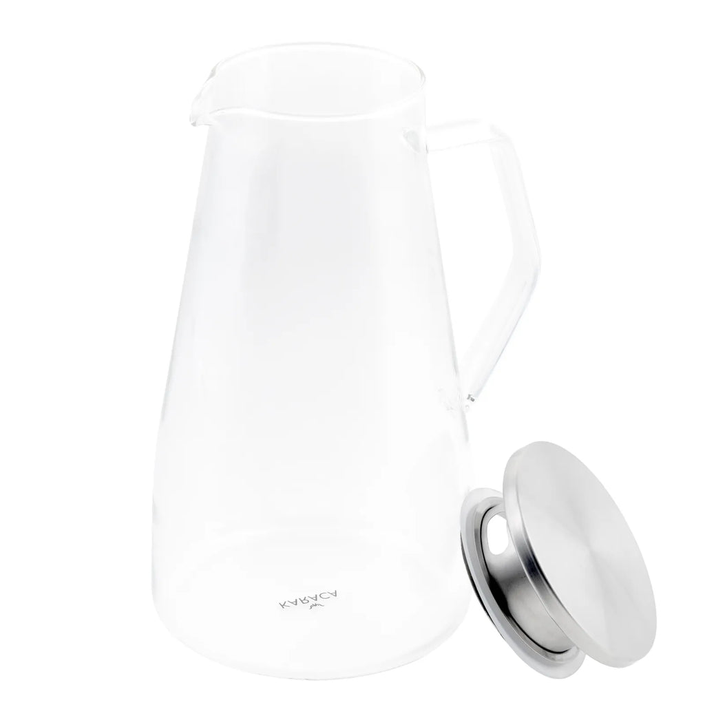 Carafe à eau Karaca en verre borosilicate et acier inoxydable, 1 700 ml