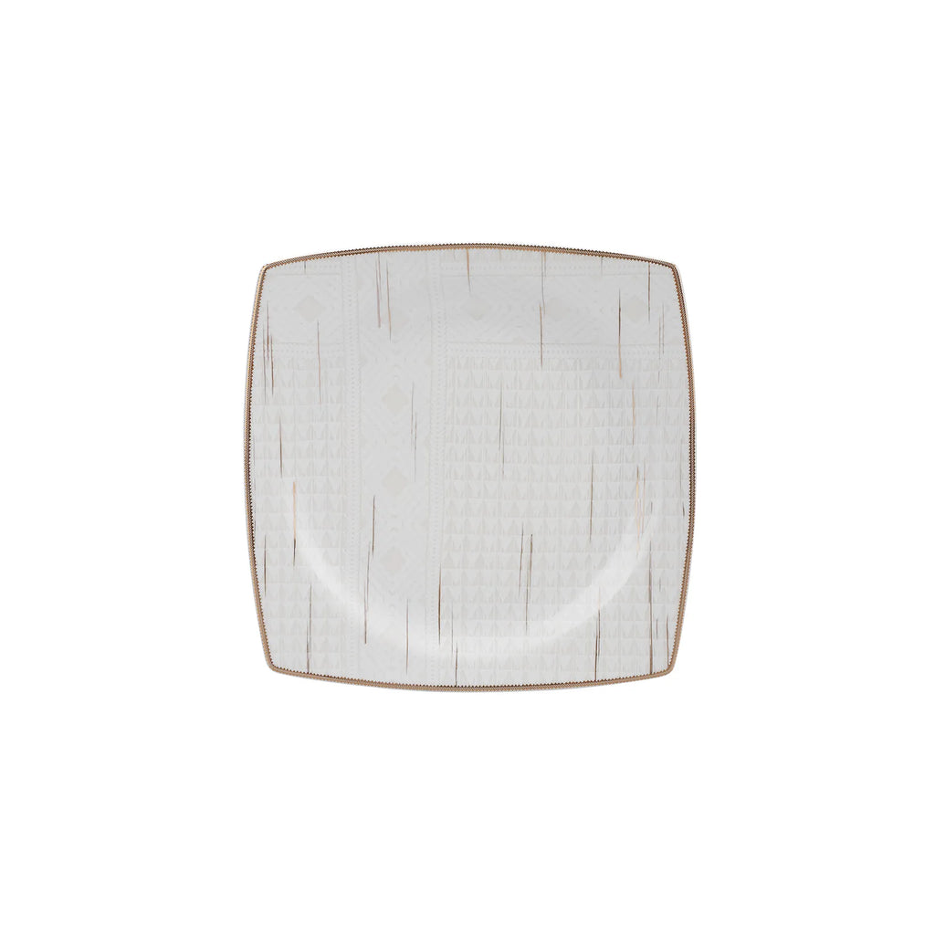 Service de table Karaca Batik Cream avec dorures pour 12 personnes, 60 pièces carrées/rectangulaires