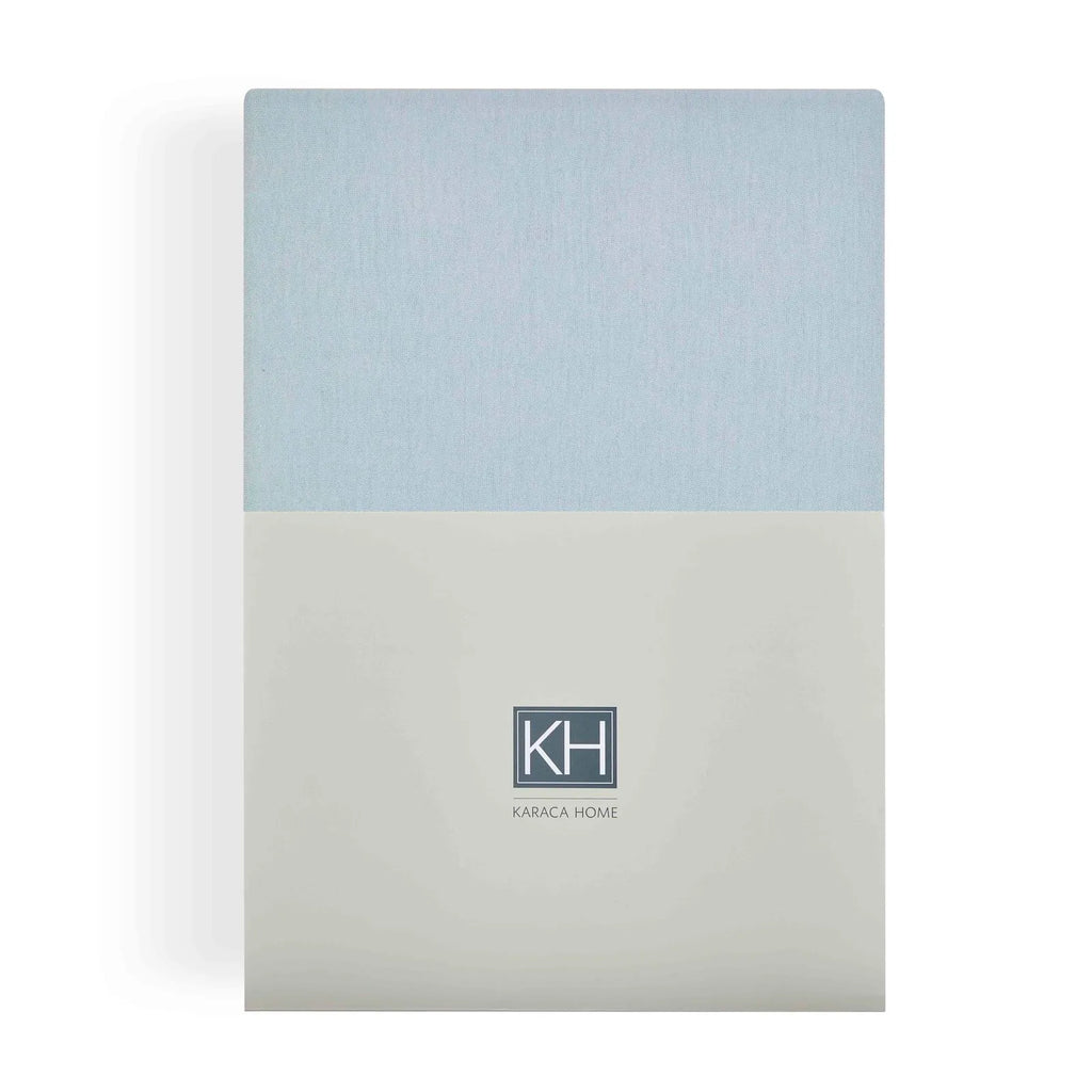 Draps-housse Karaca Home Jersey bleu clair, 200x200 cm, certifié Oeko-Tex