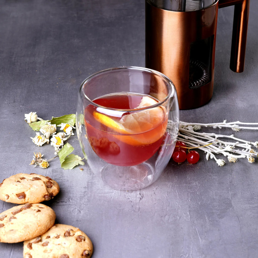 Coffret de tasses à latte Karaca à double paroi en verre borosilicate pour 2 personnes, 350 ml