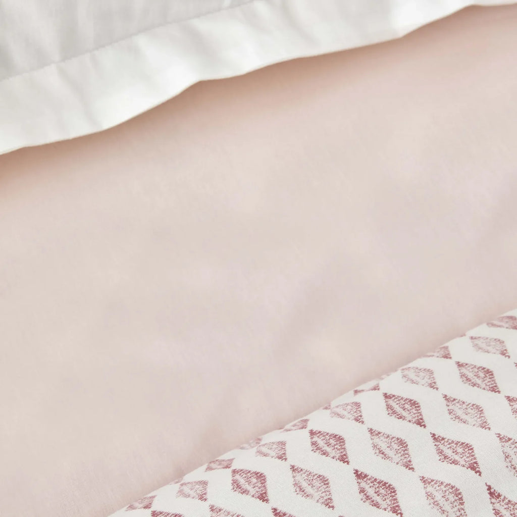 Parure de lit Karaca Home Neos avec housse de couette 100 % coton pour lit double, rose poudré
