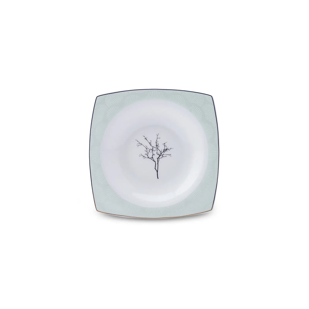 Service Petit Déjeuner Karaca Fine Pearl Banyan pour 6 personnes, 26 pièces carrées/rectangulaires