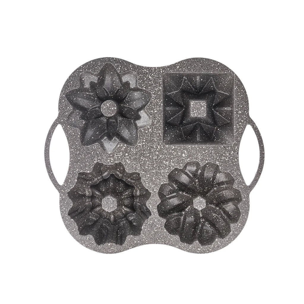 Moule à Gâteau Karaca Cake Pro en Fonte Dorée - Set de 4