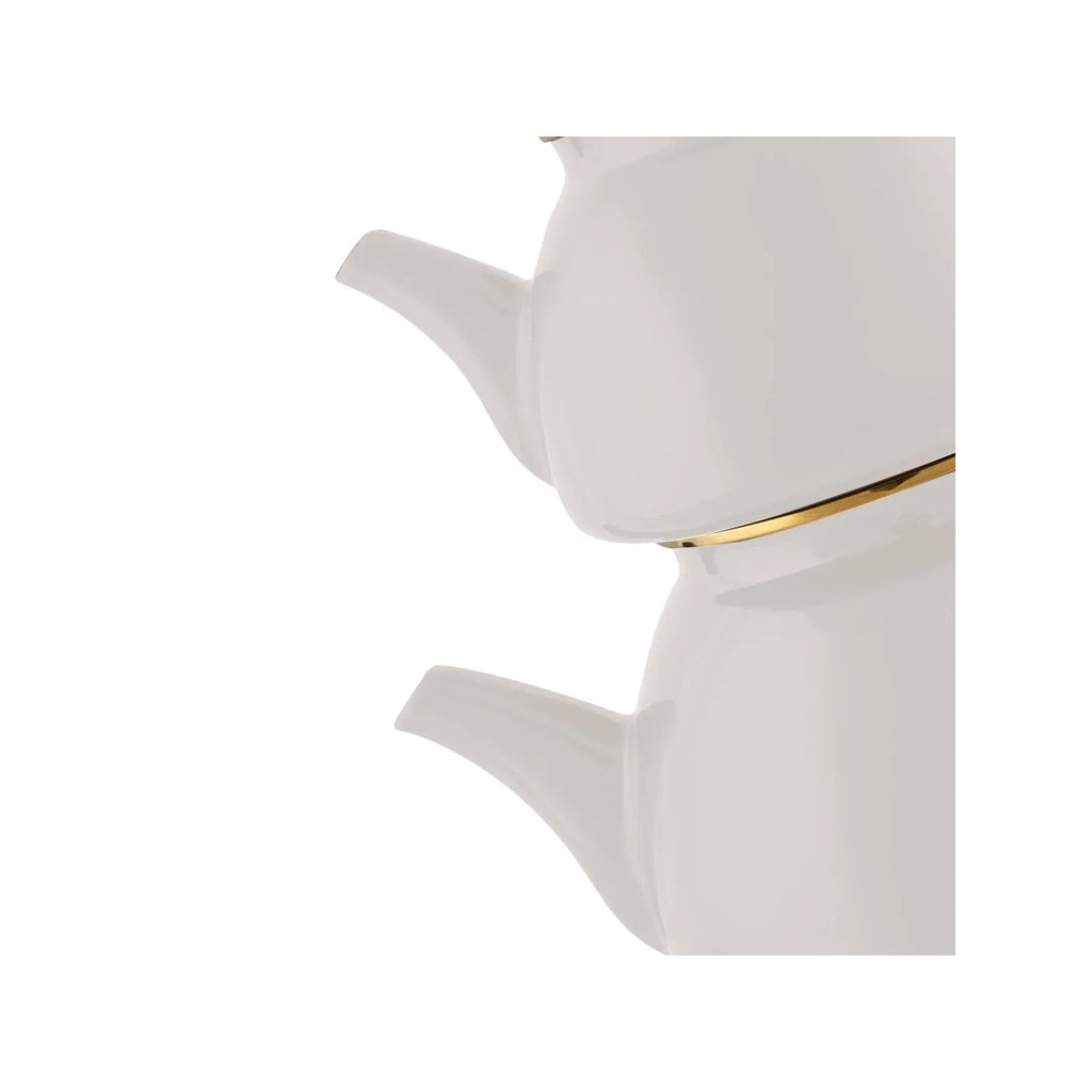 Théière Karaca Retro en émail, couleur crème