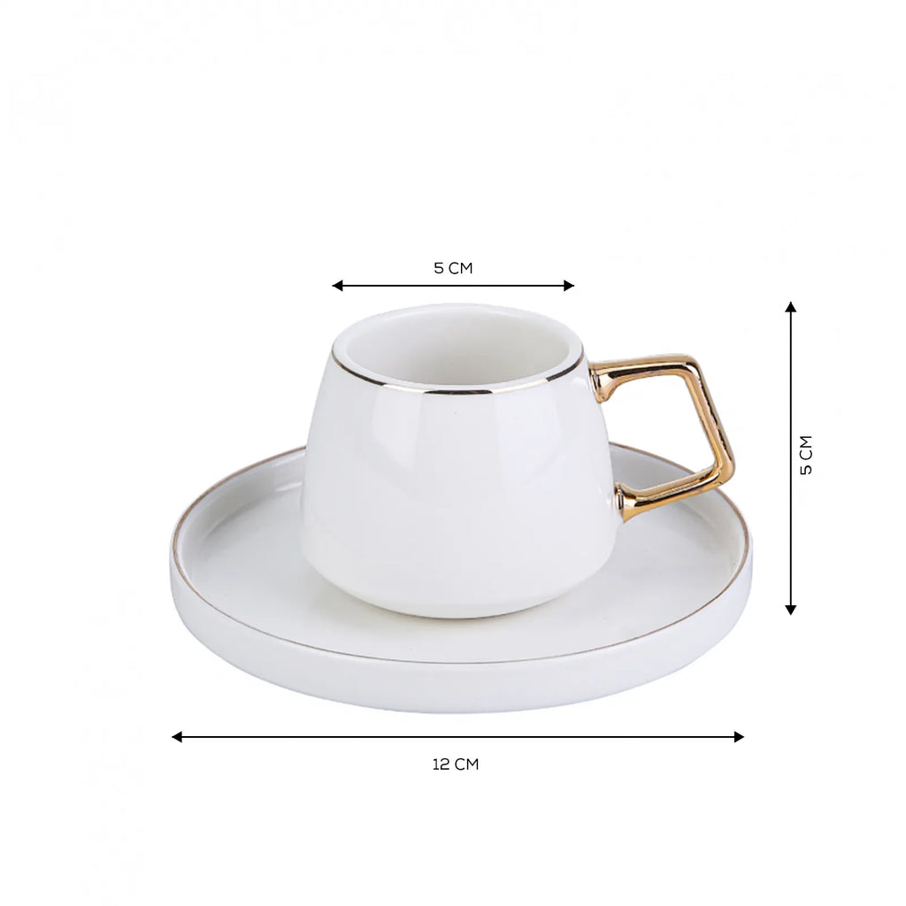 Service à café Karaca Streamline Saturn pour 6 personnes, 12 pièces, 90 ml