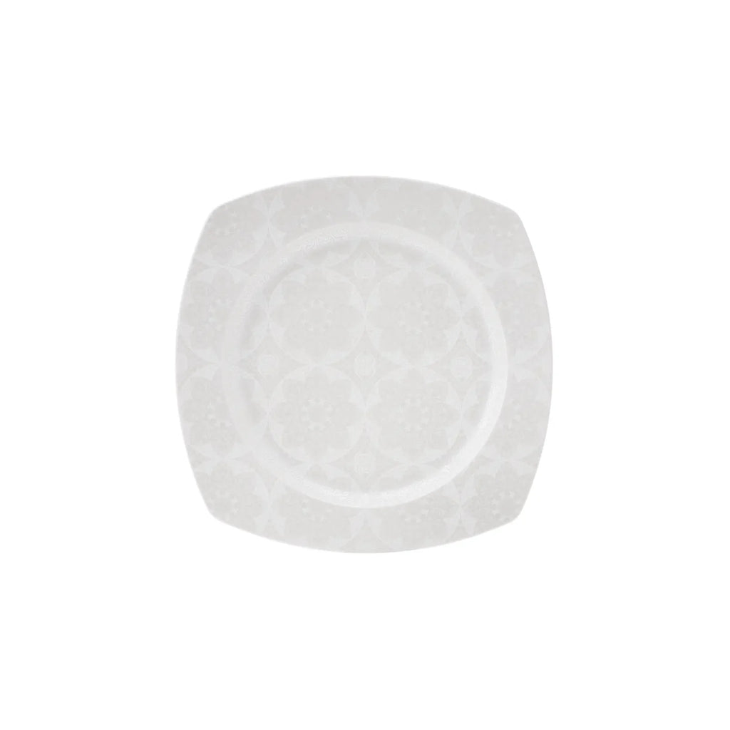 Service de table Karaca New Suha en porcelaine pour 12 personnes, 60 pièces carrées/rectangulaires, couleur crème