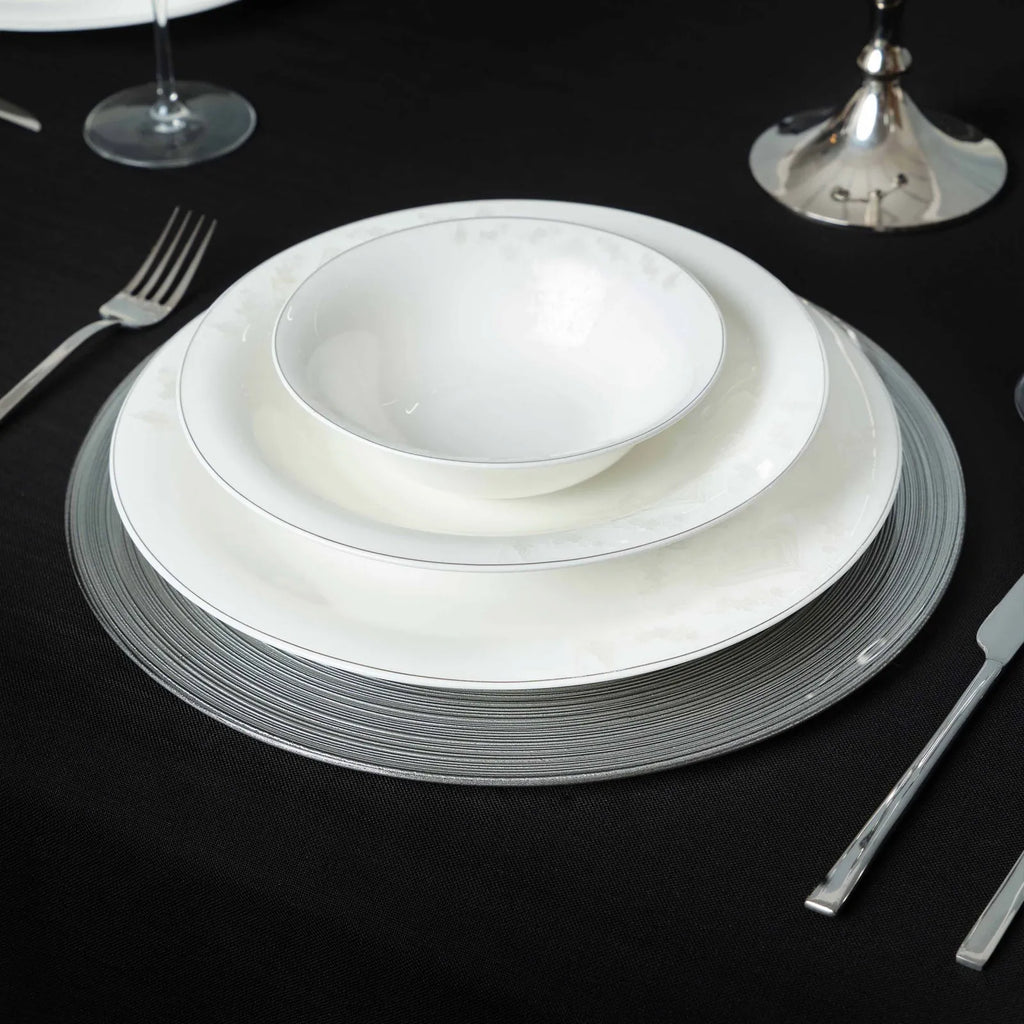 PREMIUM SET DE TABLE ROND, ARGENTÉ