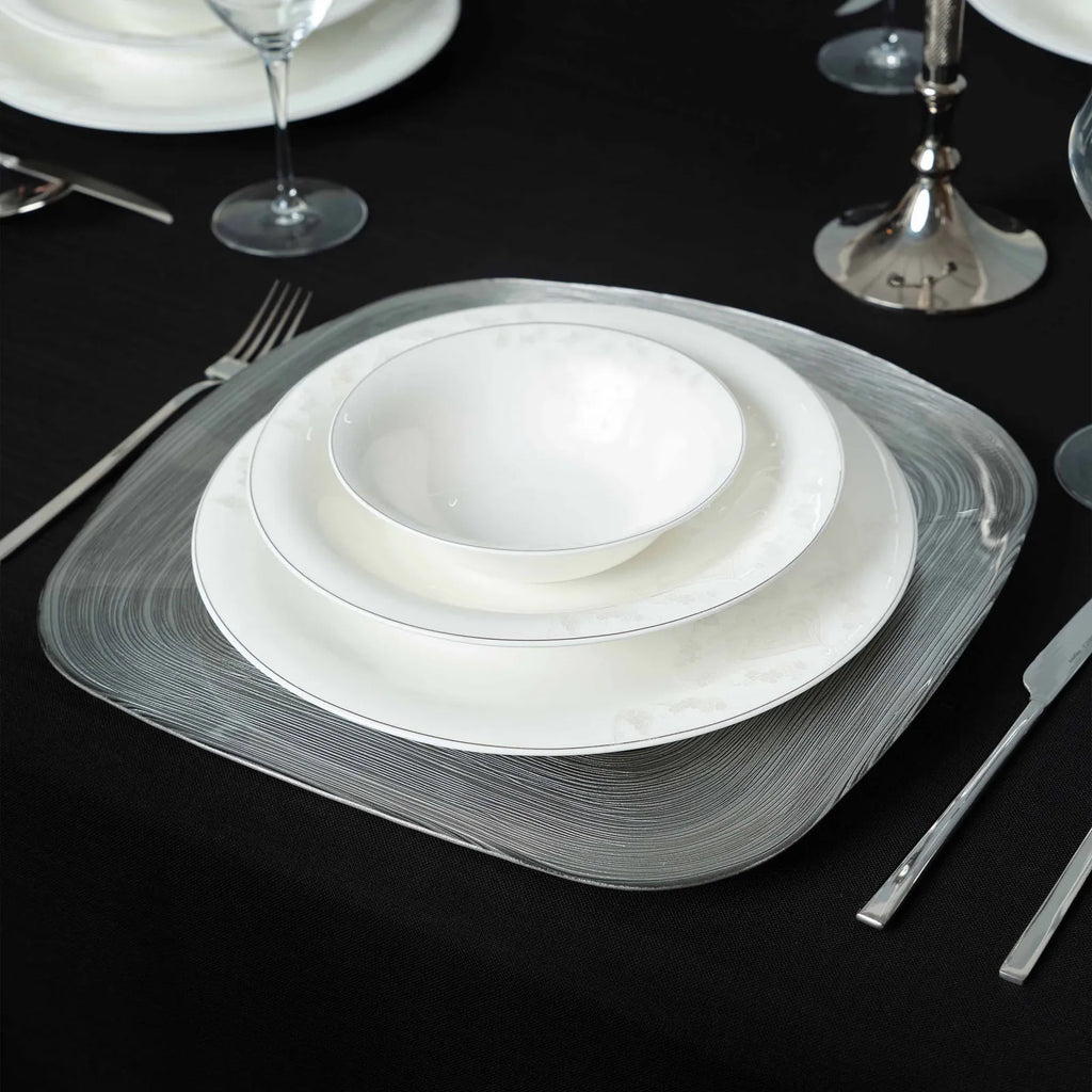 PREMIUM SET DE TABLE ROND, ARGENTÉ