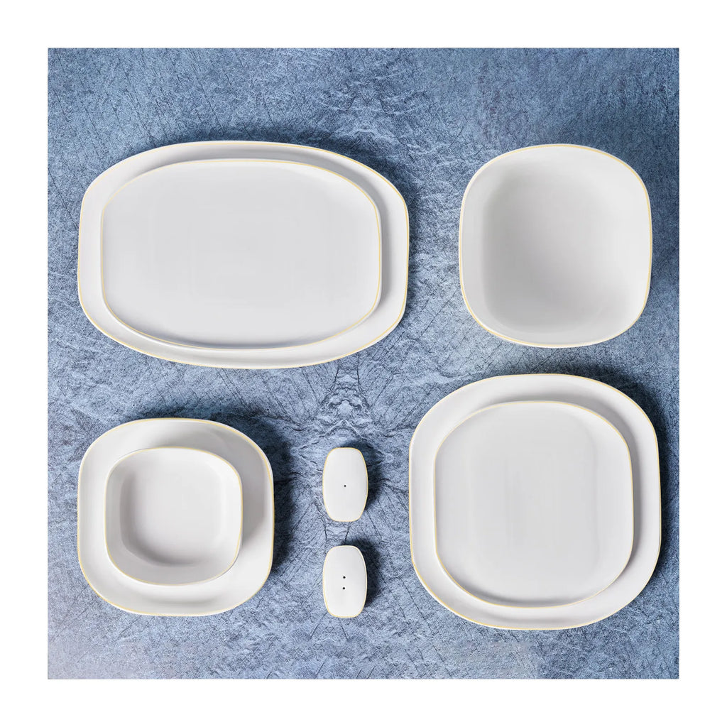 Service de table Karaca Streamline Plato pour 12 personnes, 59 pièces, New Generation Bone