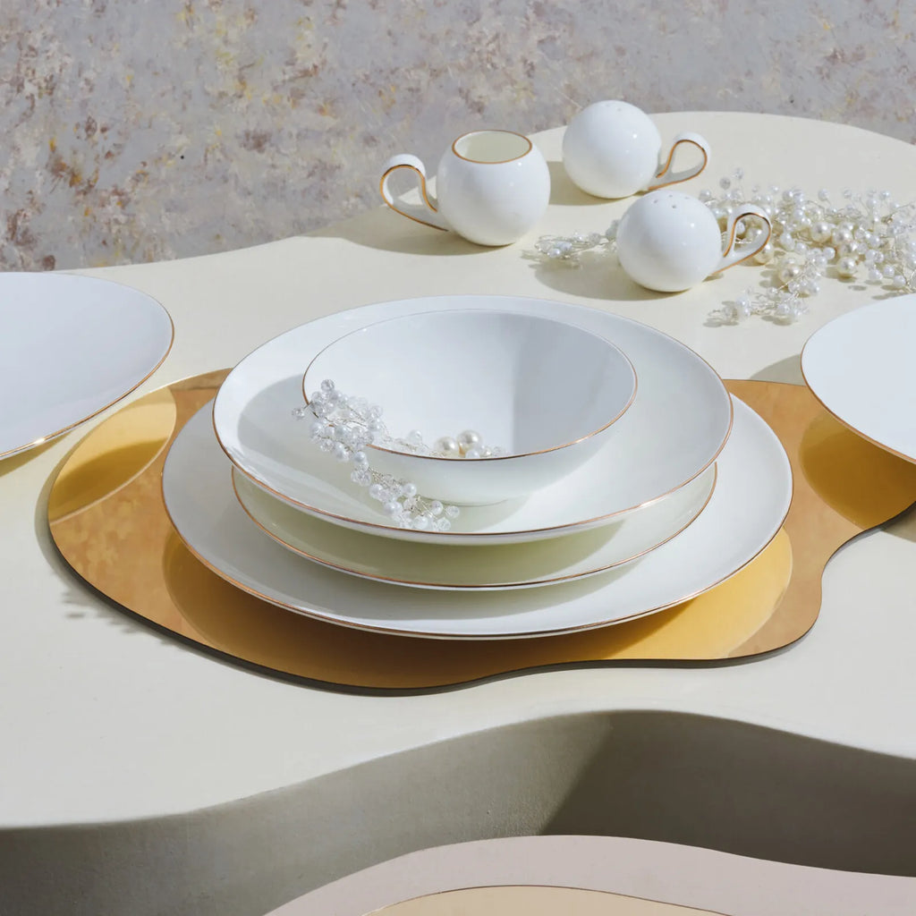 Karaca Red Carpet Collection Service de table Fine Pearl Extra Chanak pour 12 personnes, 62 pièces, doré