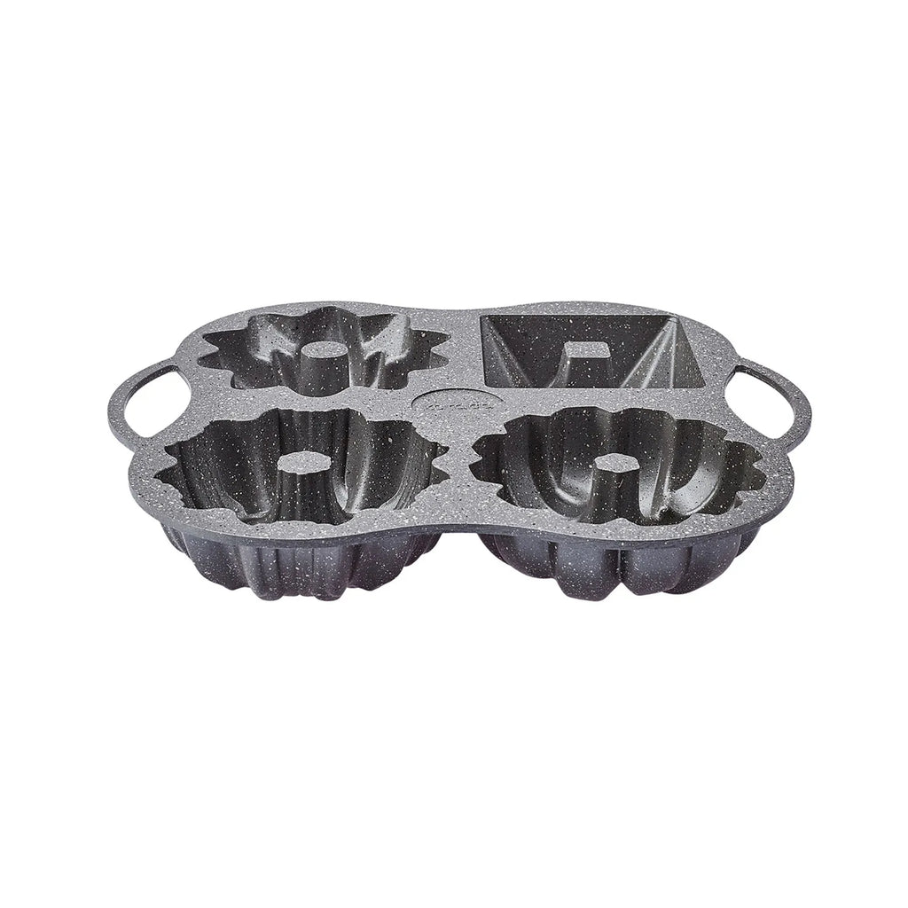 Moule à Gâteau Karaca Cake Pro en Fonte d'Aluminium Anthracite - Set de 4