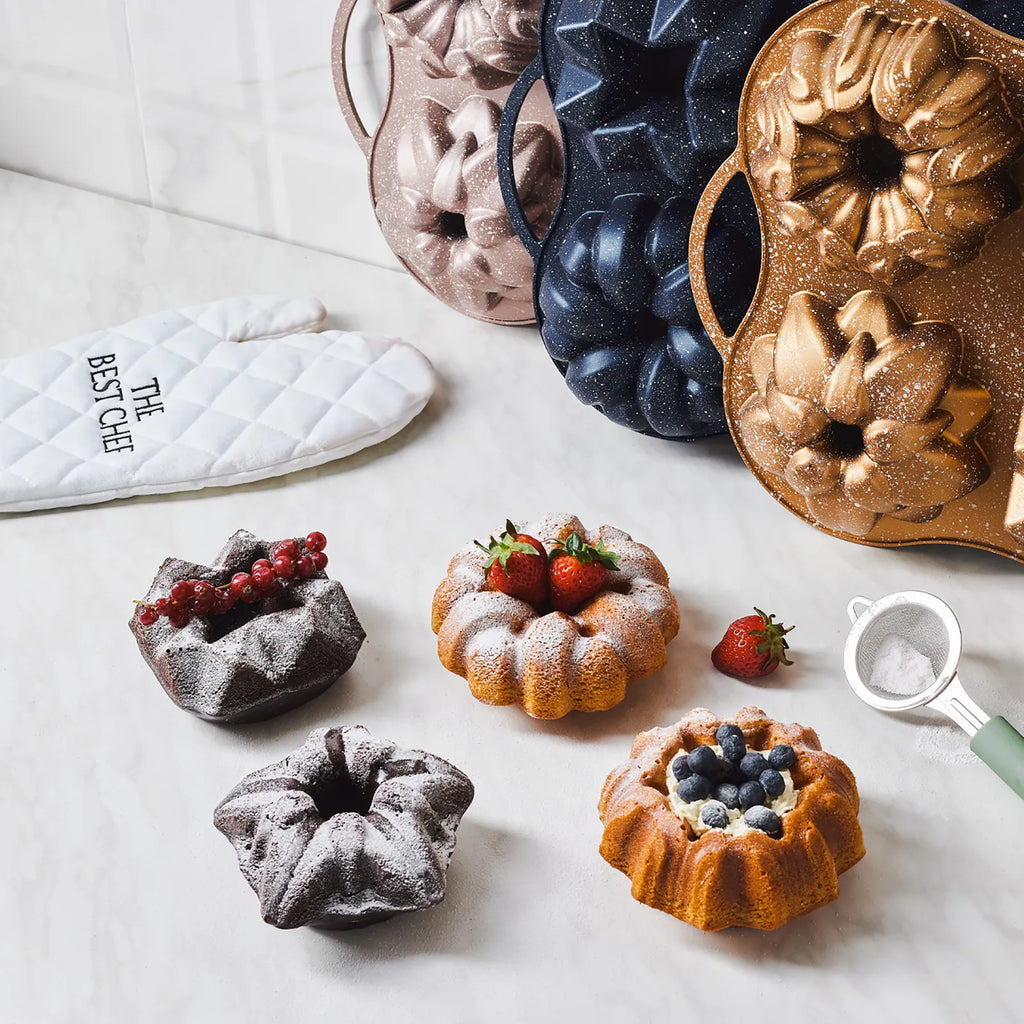 Moule à Gâteau Karaca Cake Pro en Fonte Rosegold - Set de 4